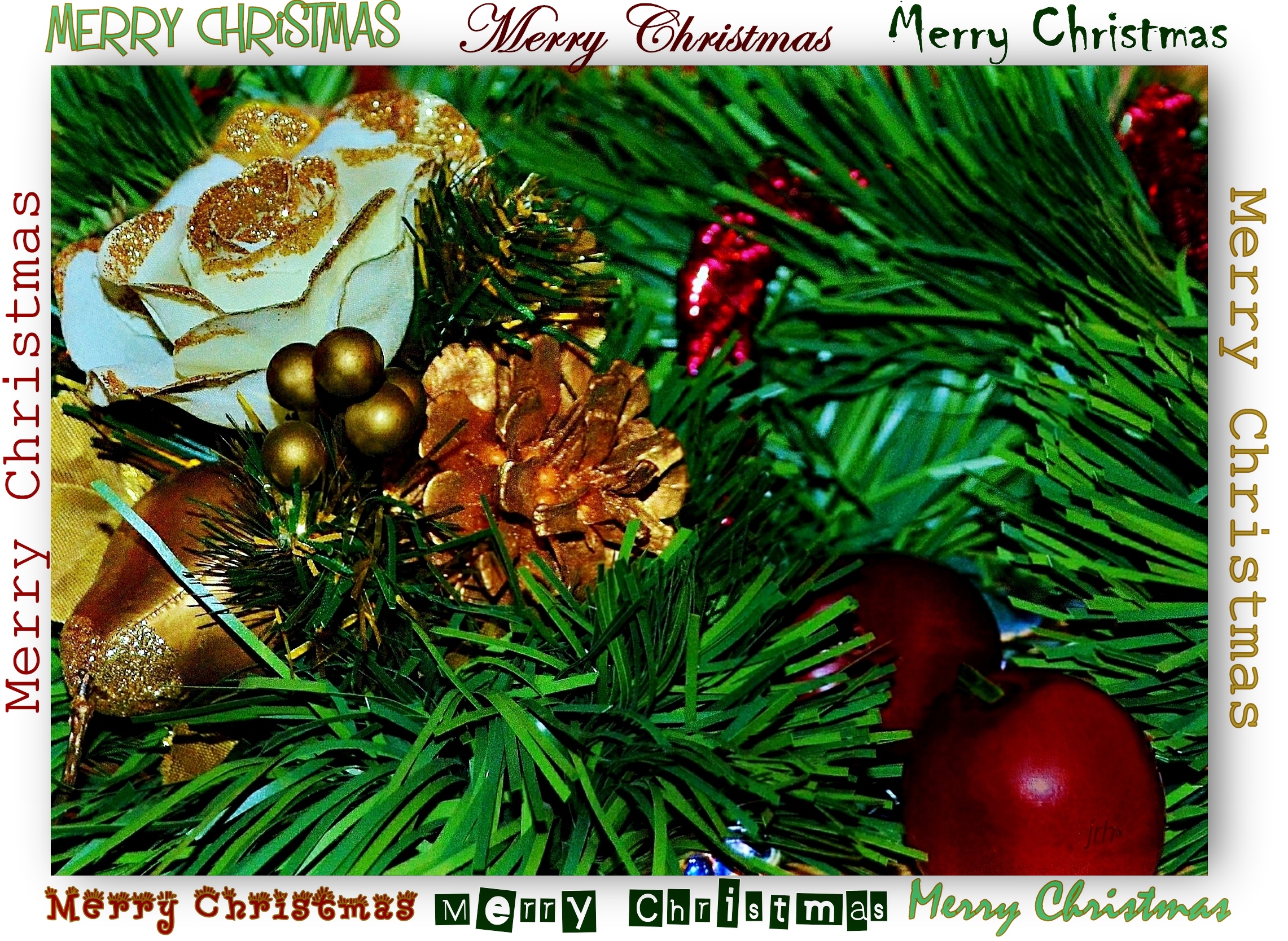 Red Gold n Green Christmas Card
